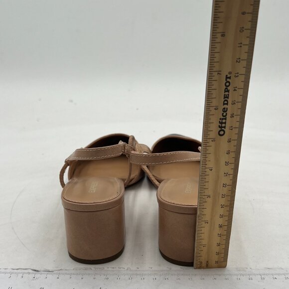 EXPRESS Women's Chunky Slingback Pumps Comfortable Low Block Heels Splicing Squa - Picture 4 of 6